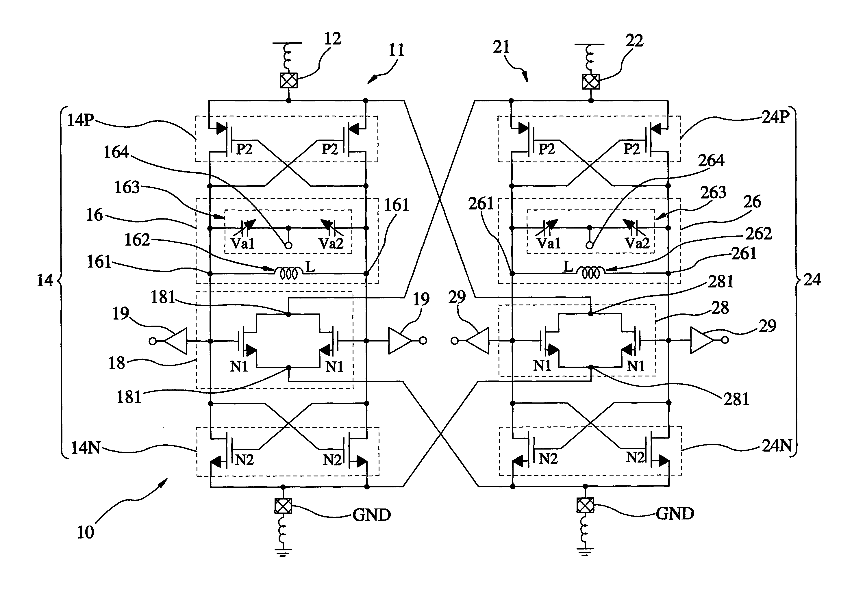 Quadrature voltage-controlled oscillator and method of providing four-phase output signals