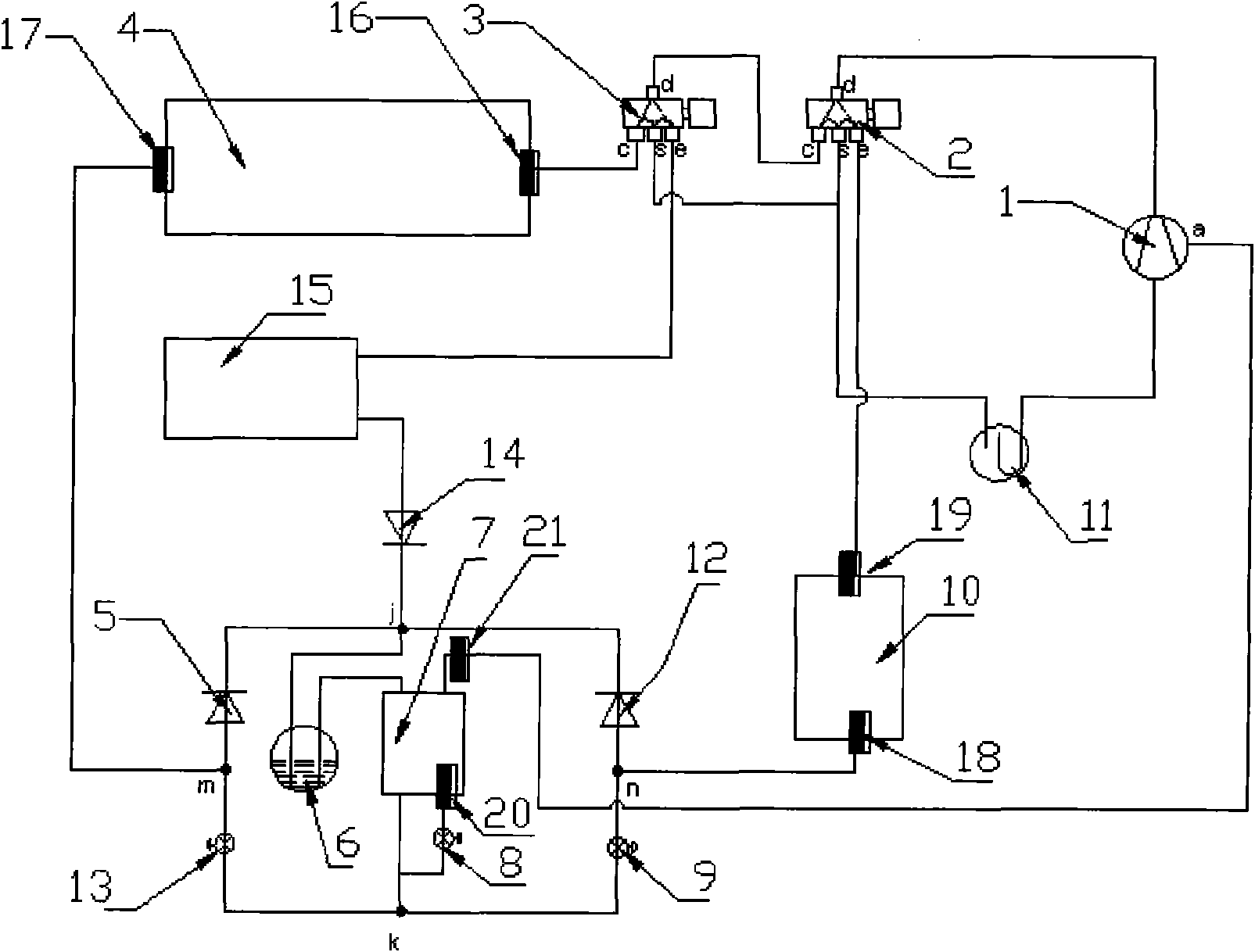 Steam jet enthalpy heat pump air-conditioning hot water unit