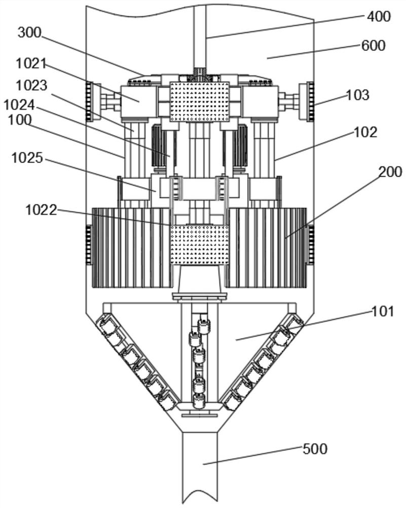 Mechanical rock-breaking drilling process of vertical shaft heading machine in broken stratum