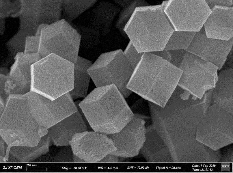 Co atom-doped polyhedral MOFs (Metal-Organic Frameworks) material as well as preparation method and application thereof