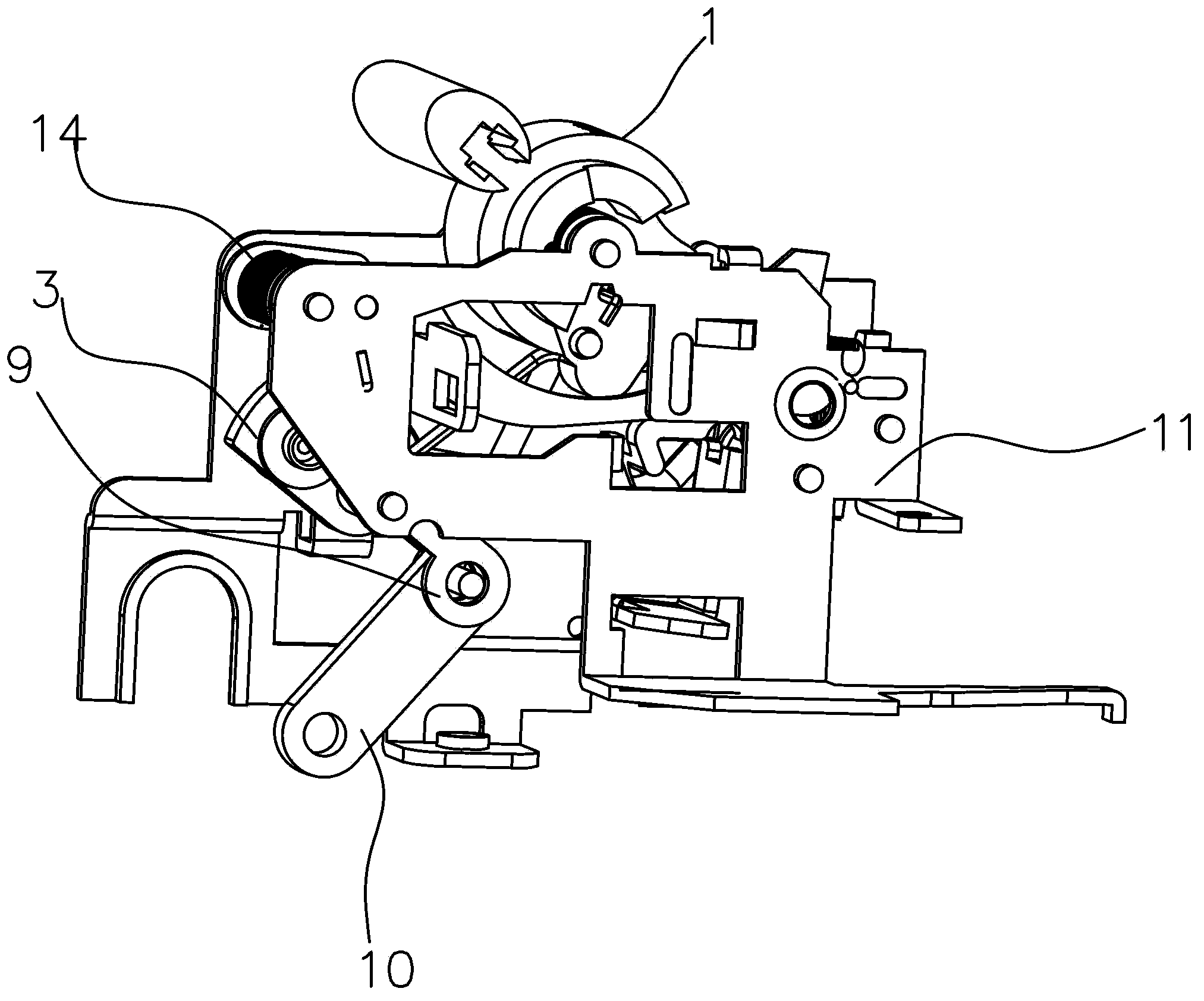 After-current circuit breaker operation mechanism