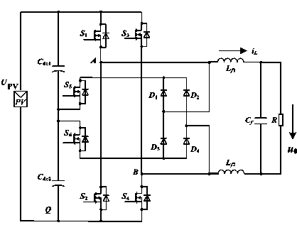 Method for controlling single-phase non-isolated photovoltaic inverter with follow current clamping switch