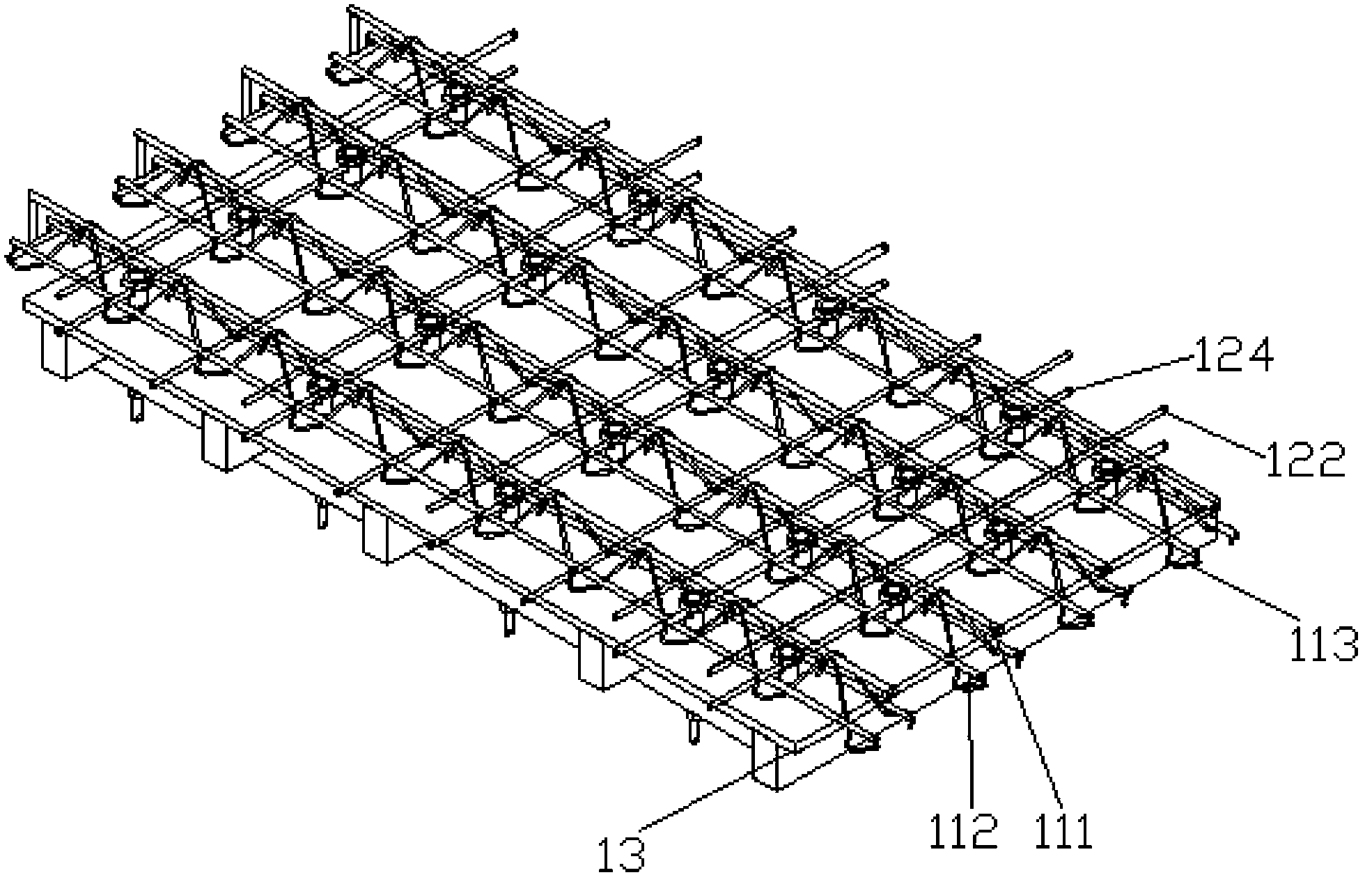 Self plate-bearing type steel bar mesh support combined template and construction method thereof