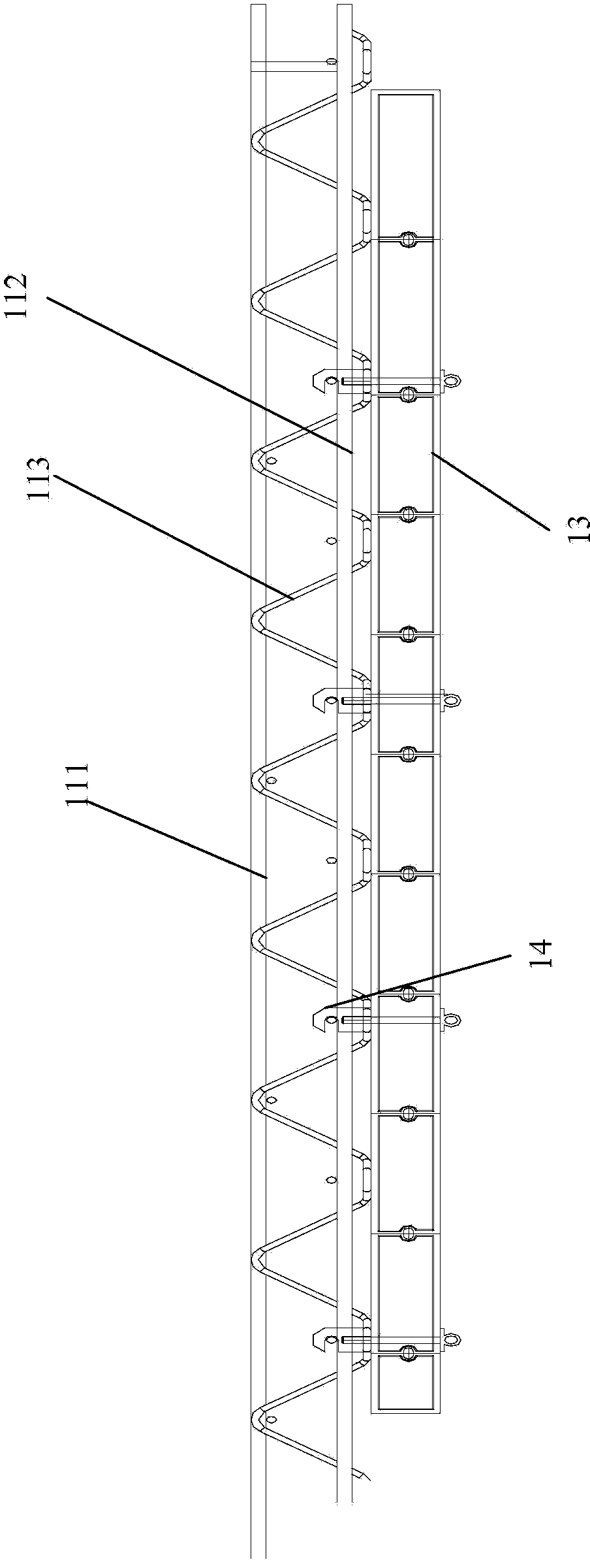 Self plate-bearing type steel bar mesh support combined template and construction method thereof