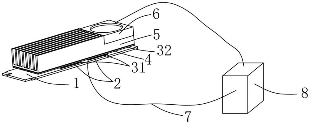 Heat dissipation device provided with heat dissipation fan and used for electrical device