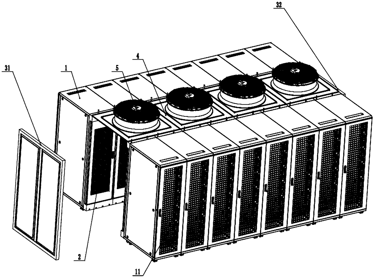 Heat pipe backboard type data center