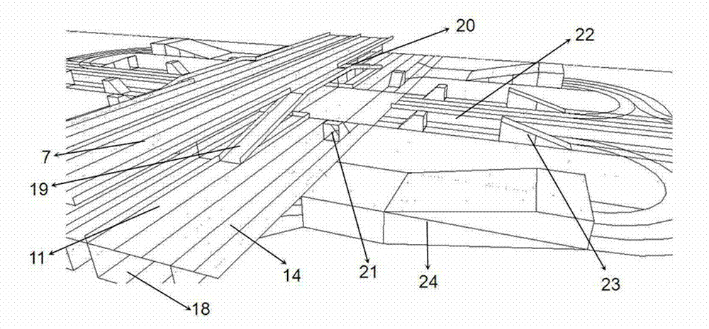 Three-dimensional transportation system for urban main road