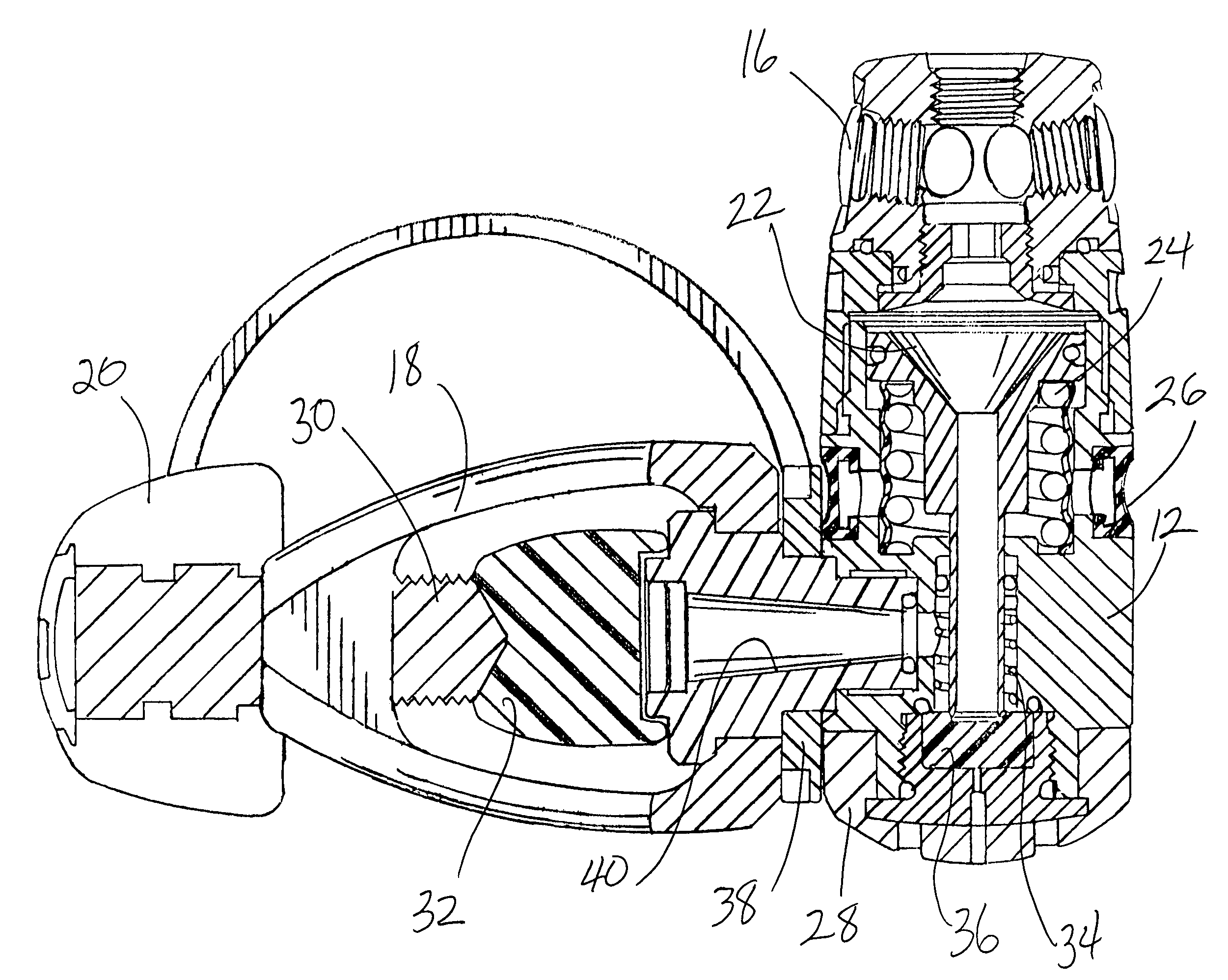 First stage scuba diving regulator having an intermediate pressure spring protected from ice-induced blockage