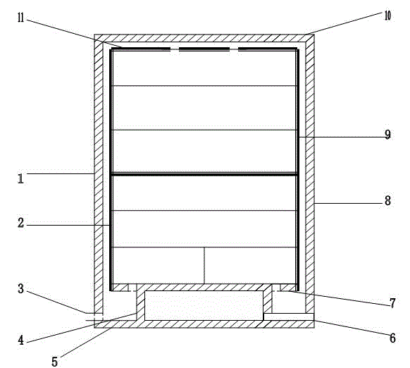 Laminated forced-cooling environment-protection electricity-saving refrigerator