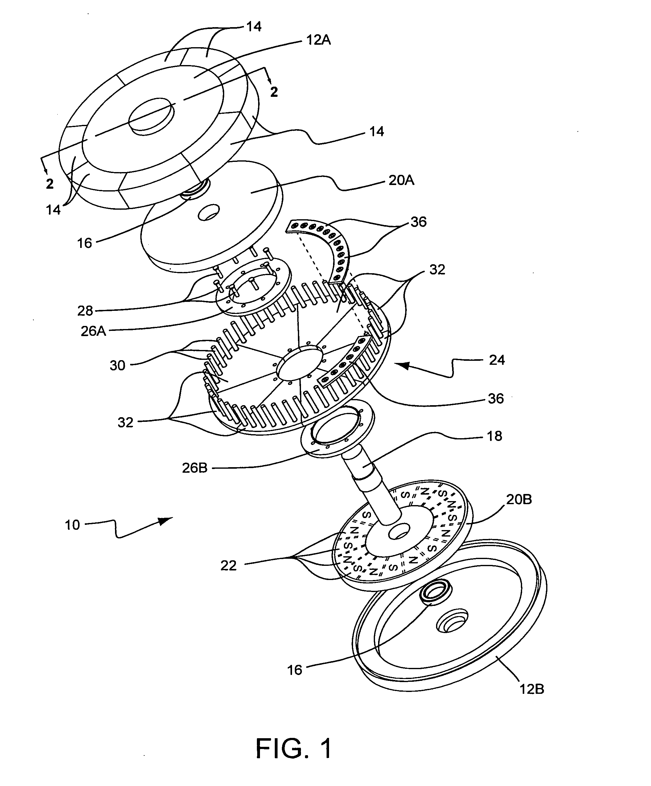 Segmented stator for an axial field device