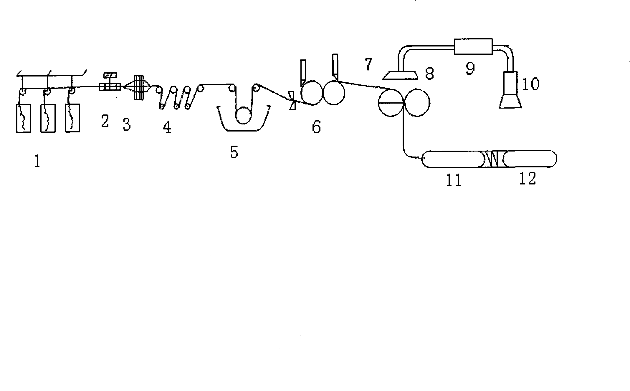 Method for preparing novel welfless cloth and composite UD profile