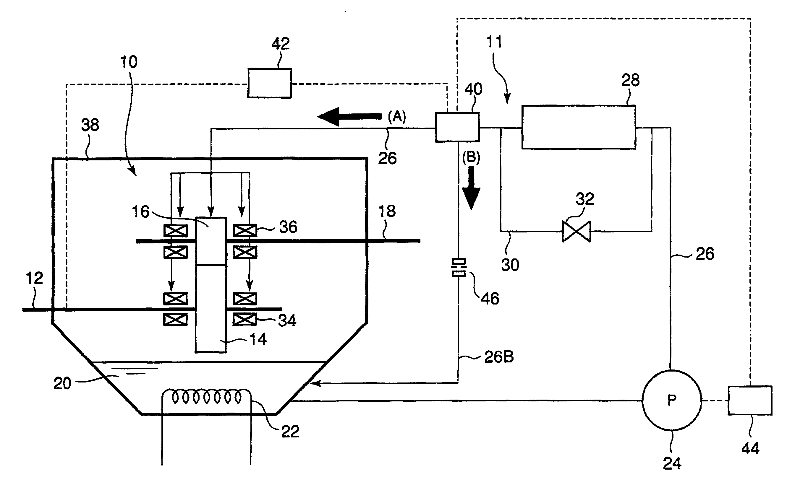 Lubricating device and method for gearbox