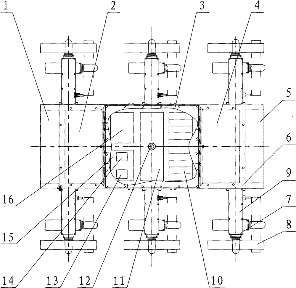 Amphibious robot with integrally-driven wheel paddle legs