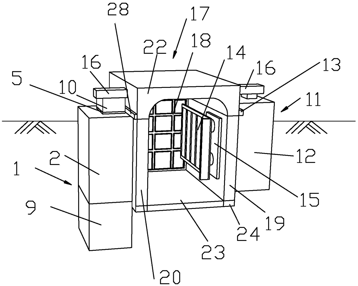 Construction method of automatic sewage interception closed conduit