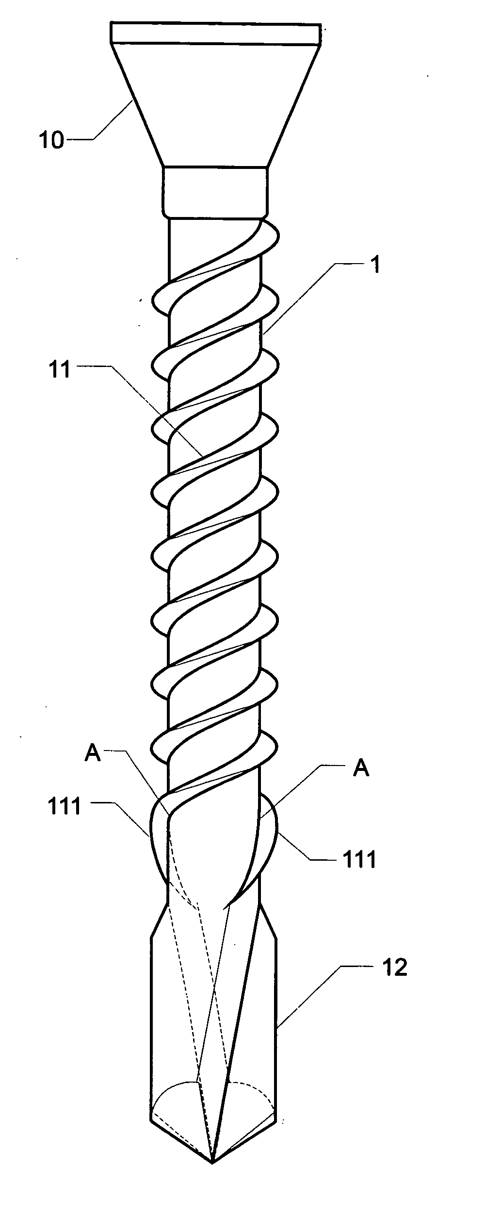 Screw with a drilling tail