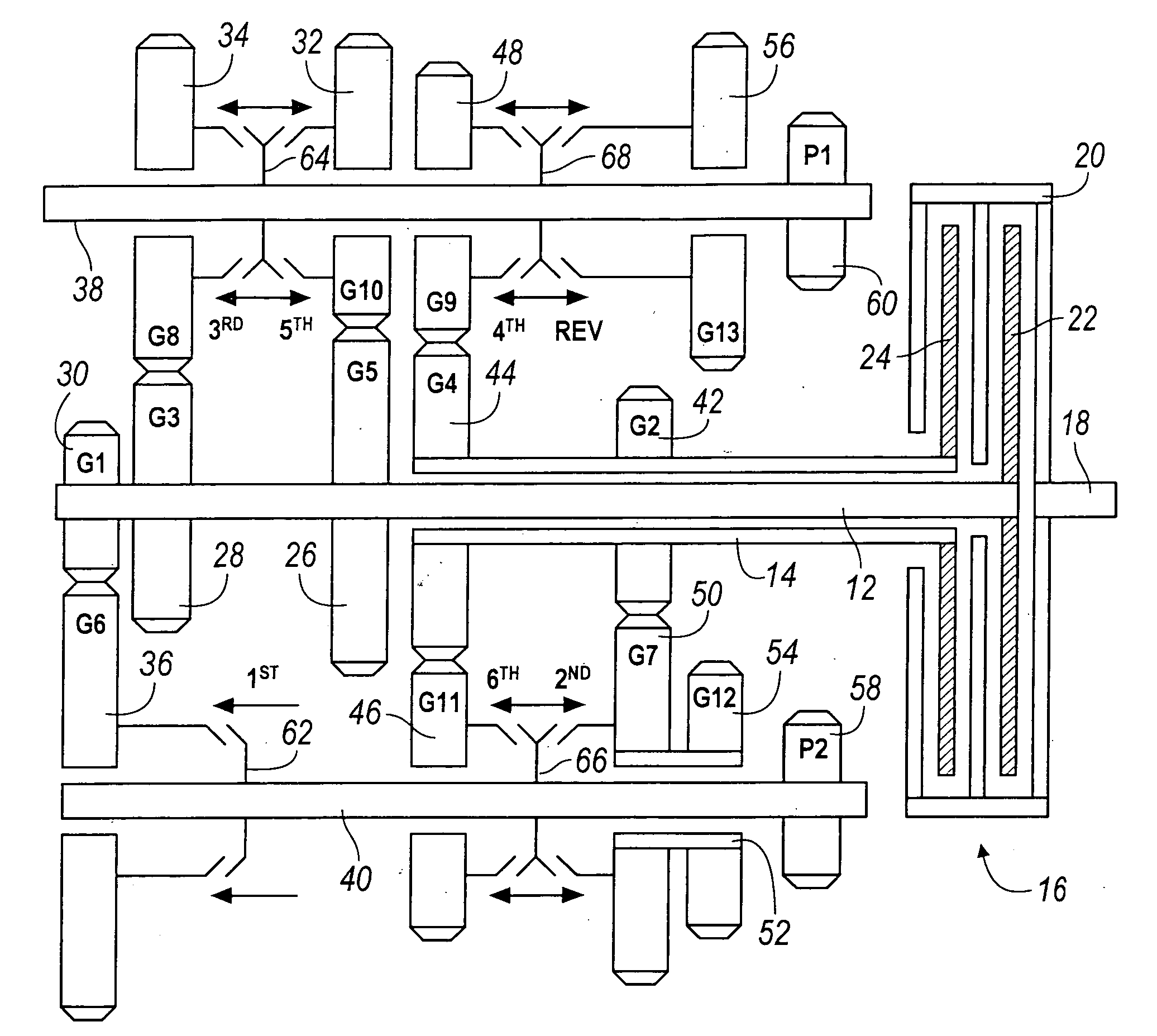 Actuator mechanism for shift motors of a transmission