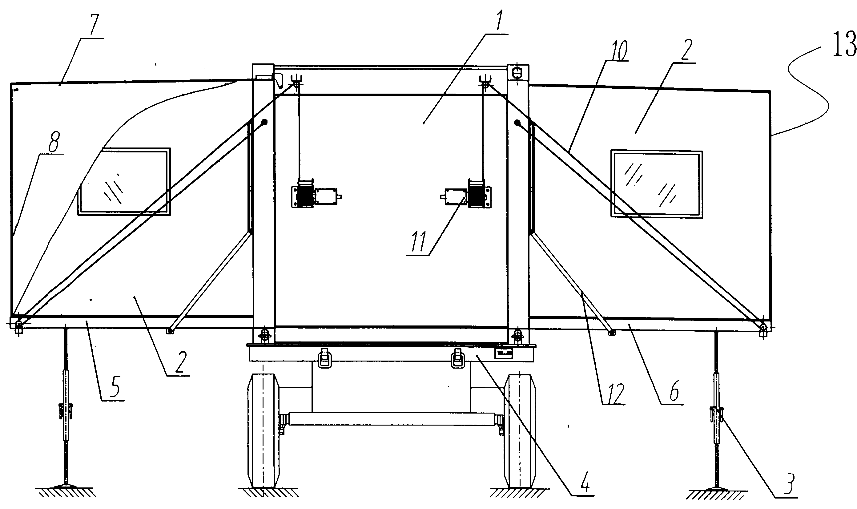 Vehicle loaded soft expansion square cabin