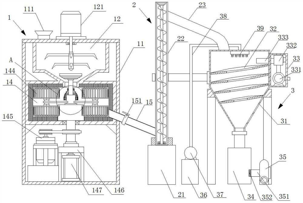 A graphene powder preparation system for carbon nanotube slurry preparation