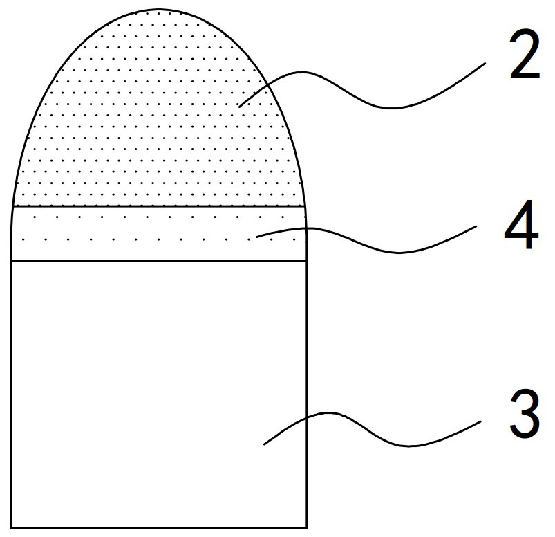 A single tooth head cemented carbide composite column tooth and its preparation method