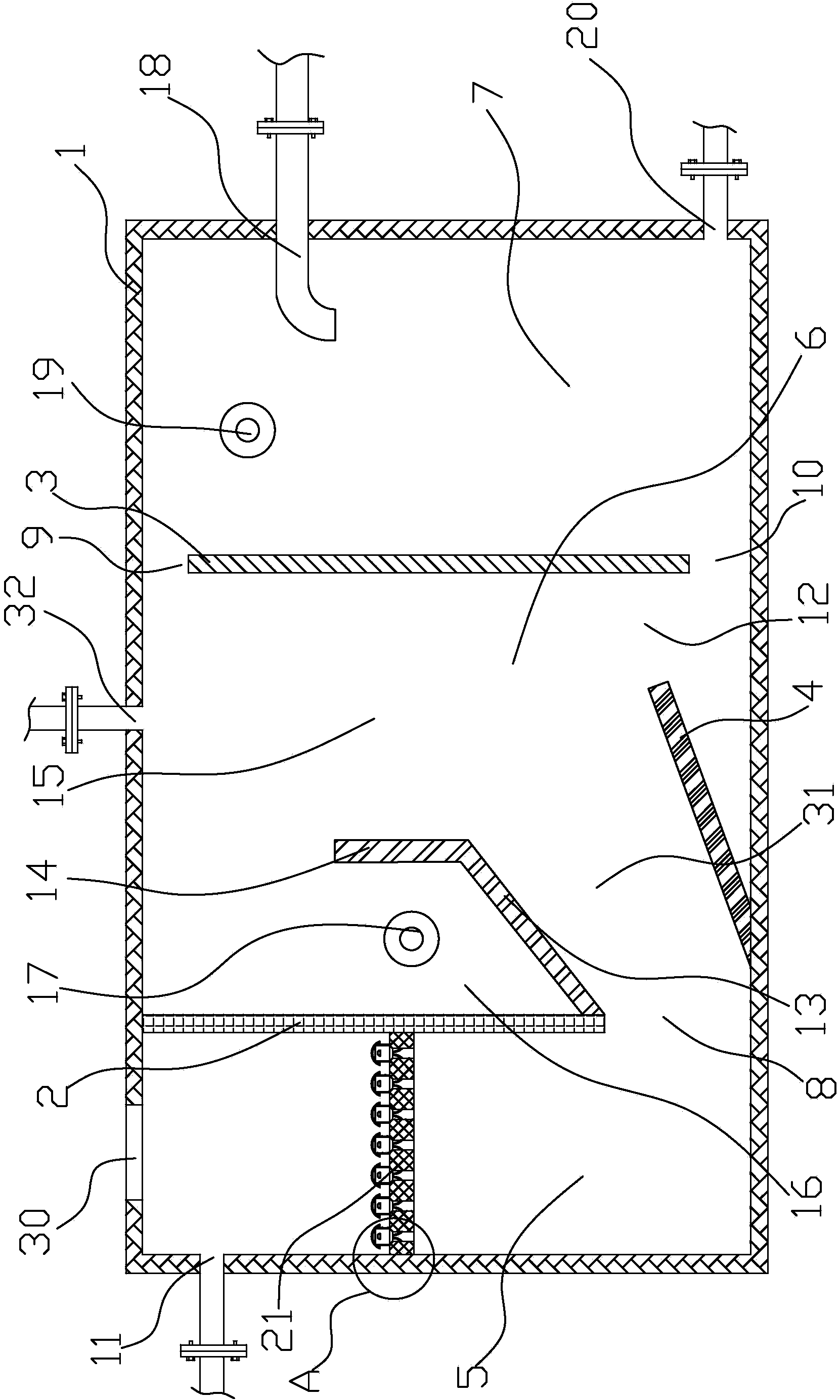 Multi-baffle type oil-and-water separator