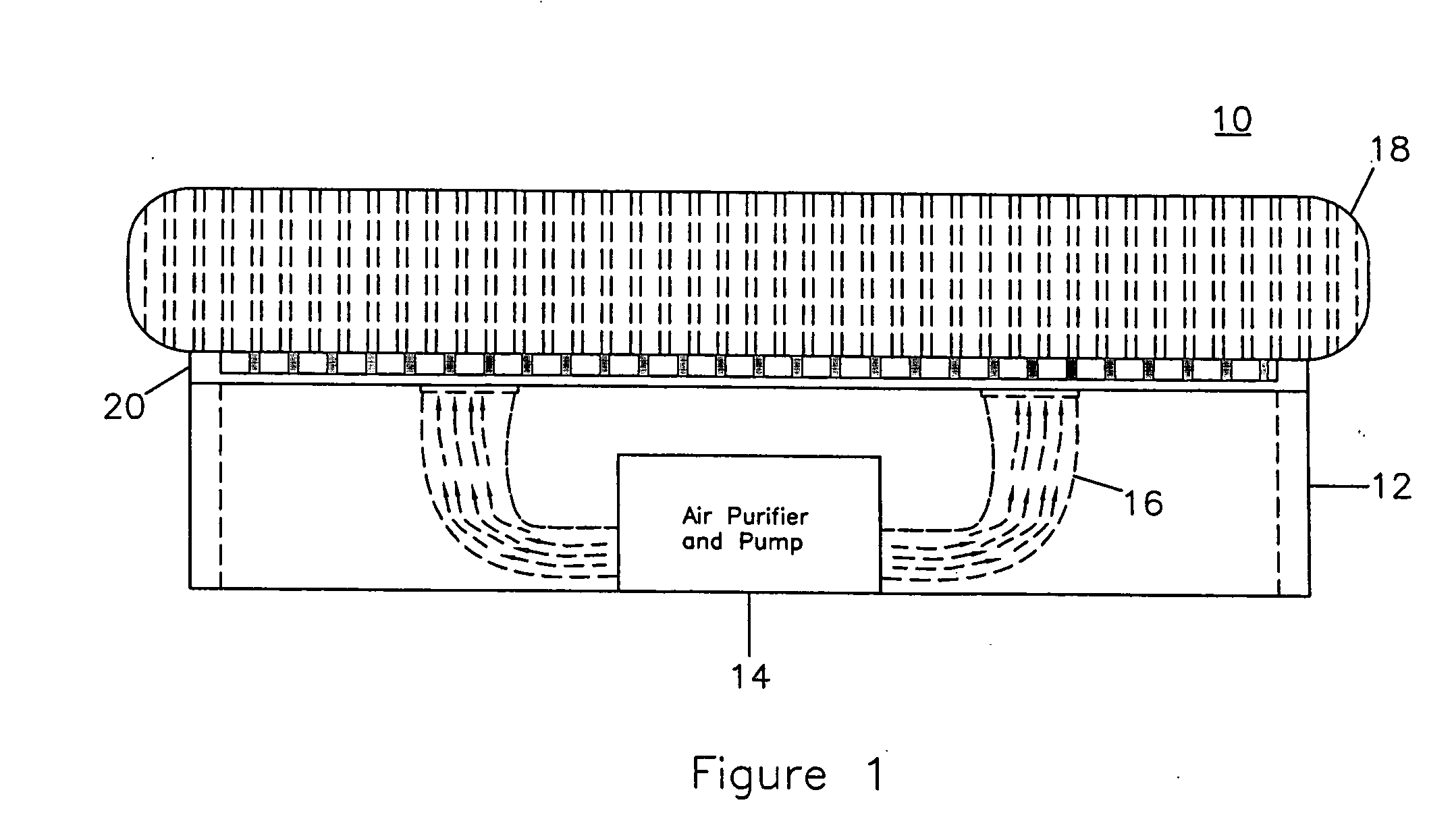 Sleep system with purified air and latex foam mattress