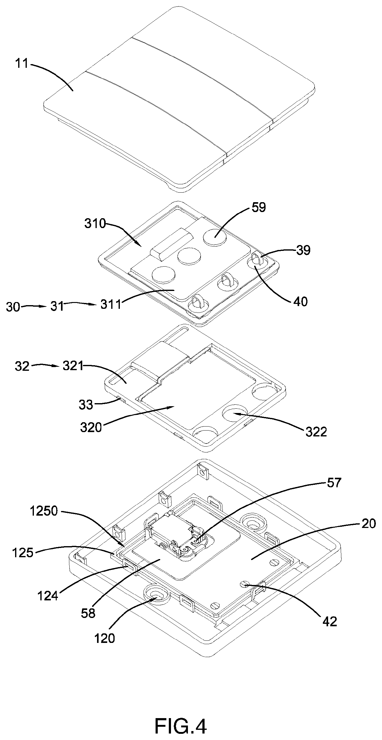 Passive Rebound Switch Having Variable Number of Buttons