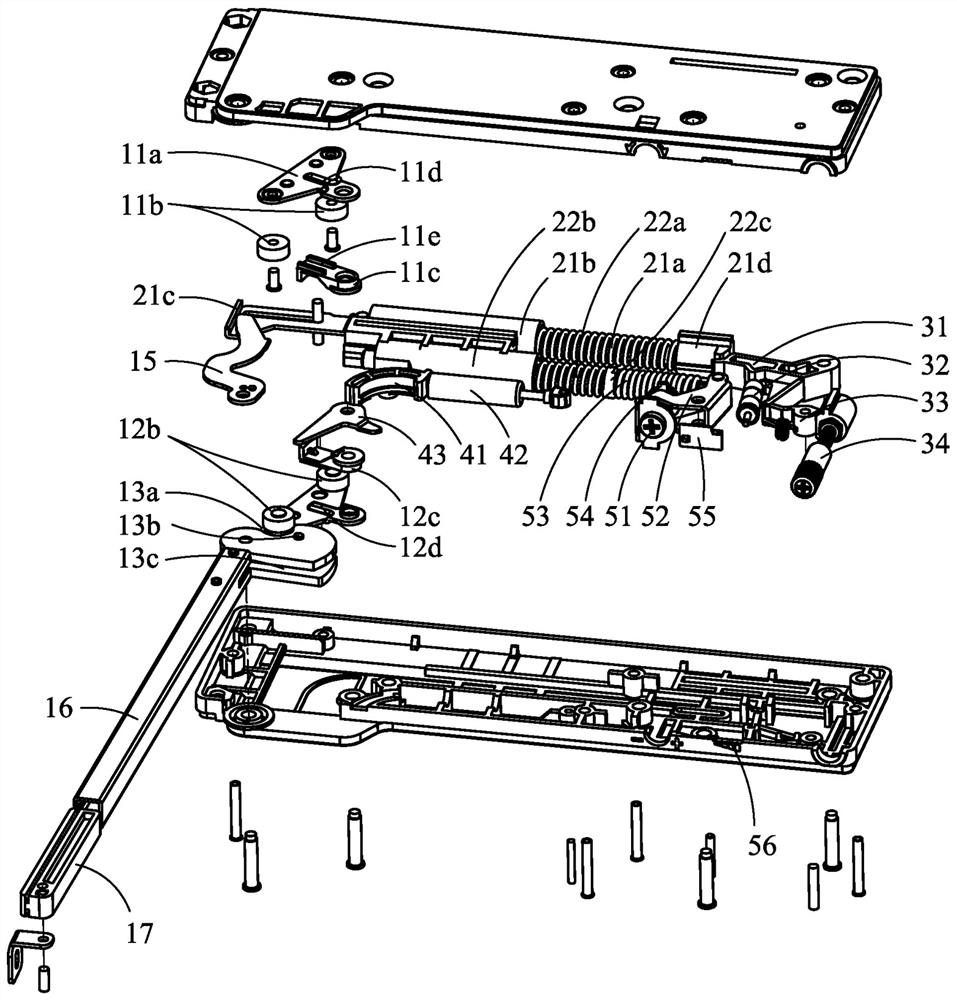 Door body opening and closing device with force adjusting device