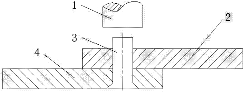 Aluminum-steel dissimilar metal riveting and welding composite connection method