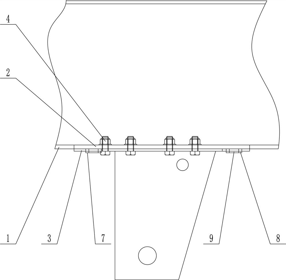 Reinforcing and limiting structure and method for detachable suspension of trailer