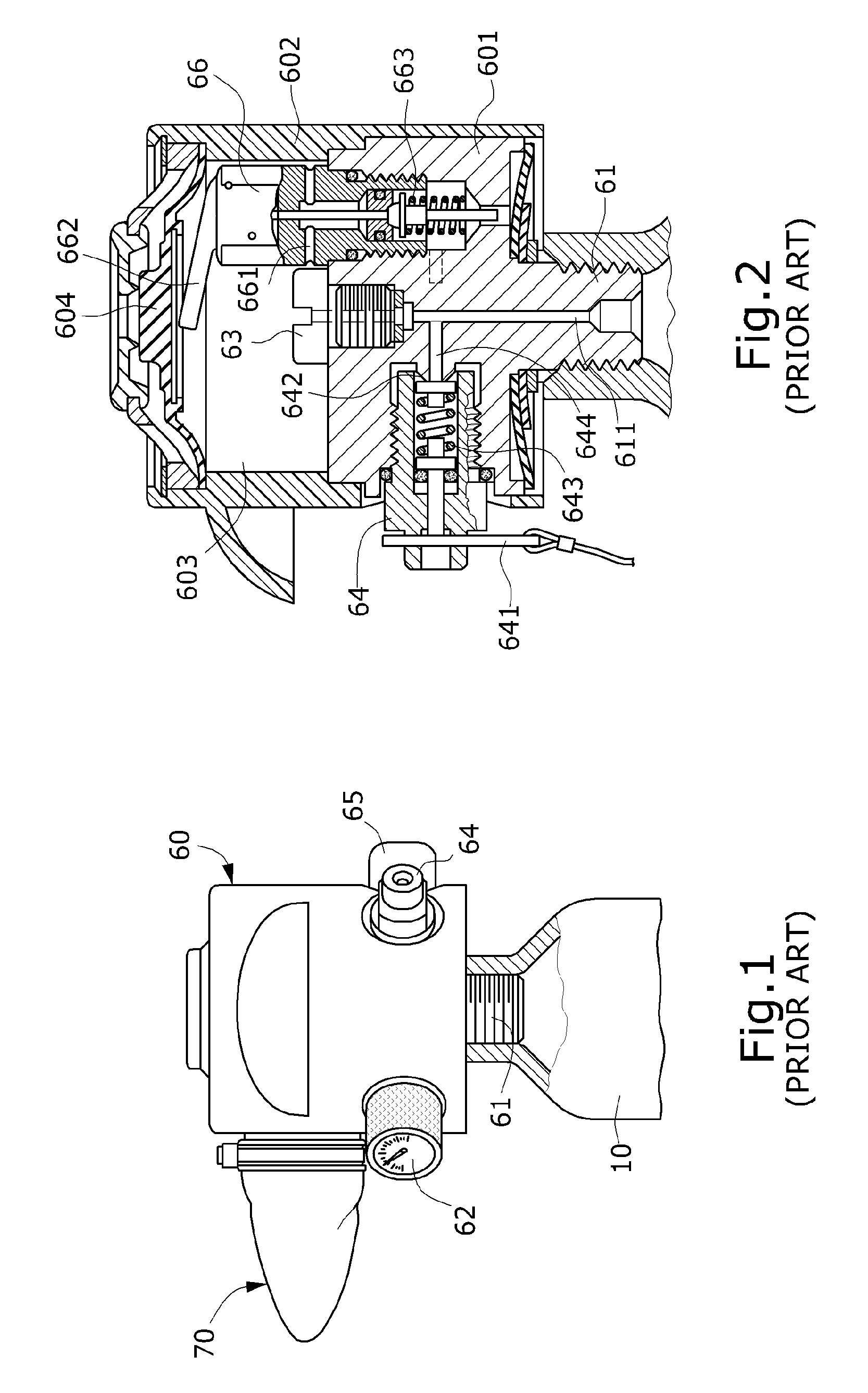 Breathing apparatus structure with two-stage reduced-pressure spare air bottle head