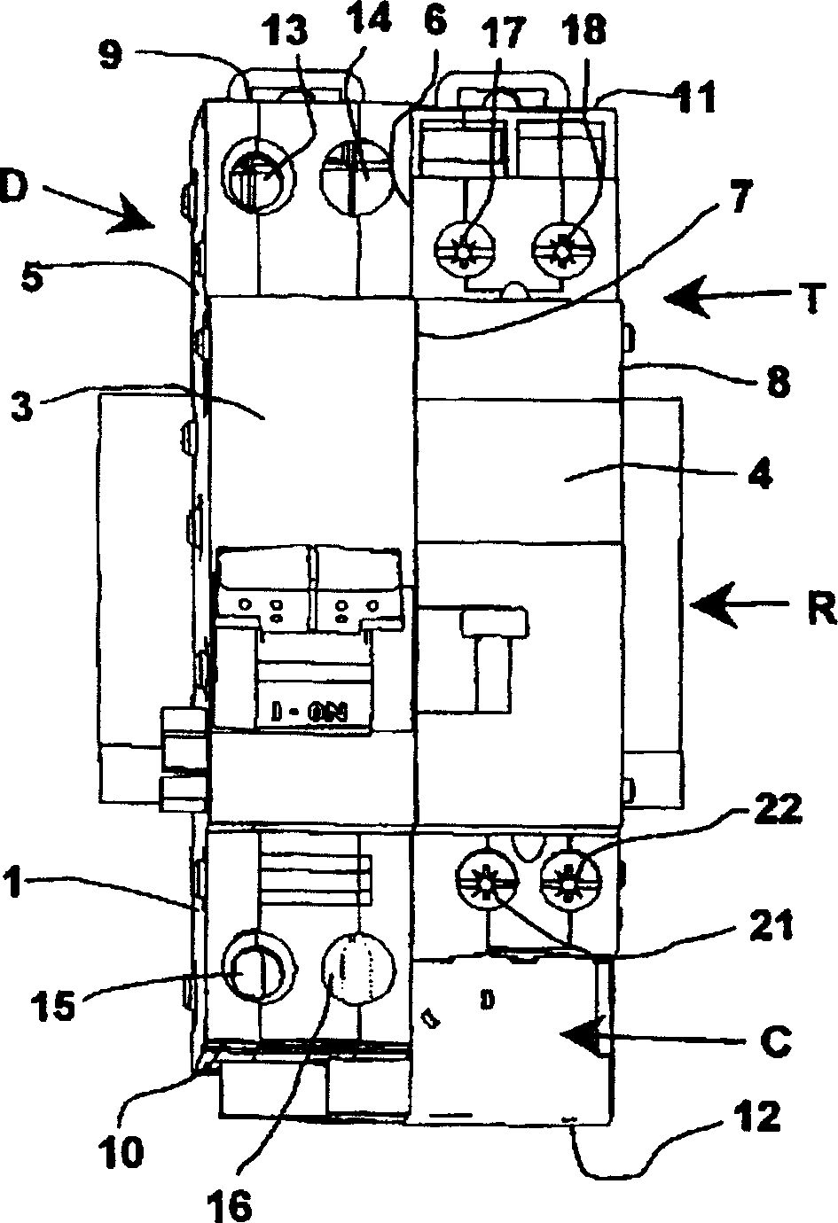 Device for electric connection of two electric apparatuses and electric apparatus adapted for said device