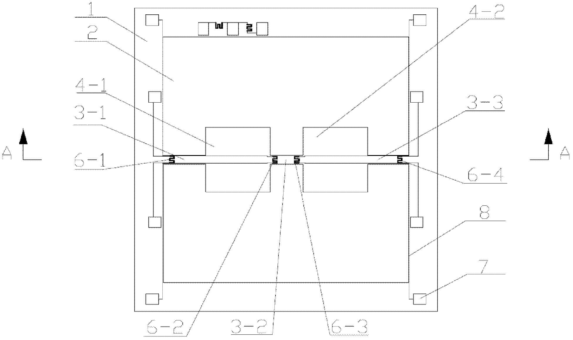 Beam-film double island structure micro-pressure high-overload sensor chip