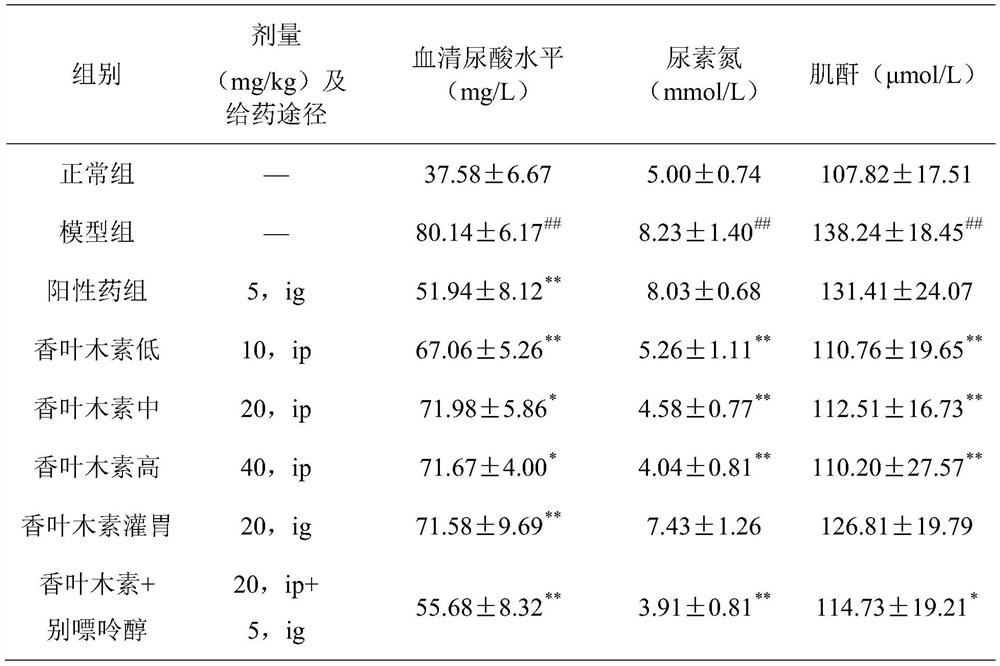 Application of diosmin in preparation of medicine for preventing and/or treating hyperuricemia nephropathy