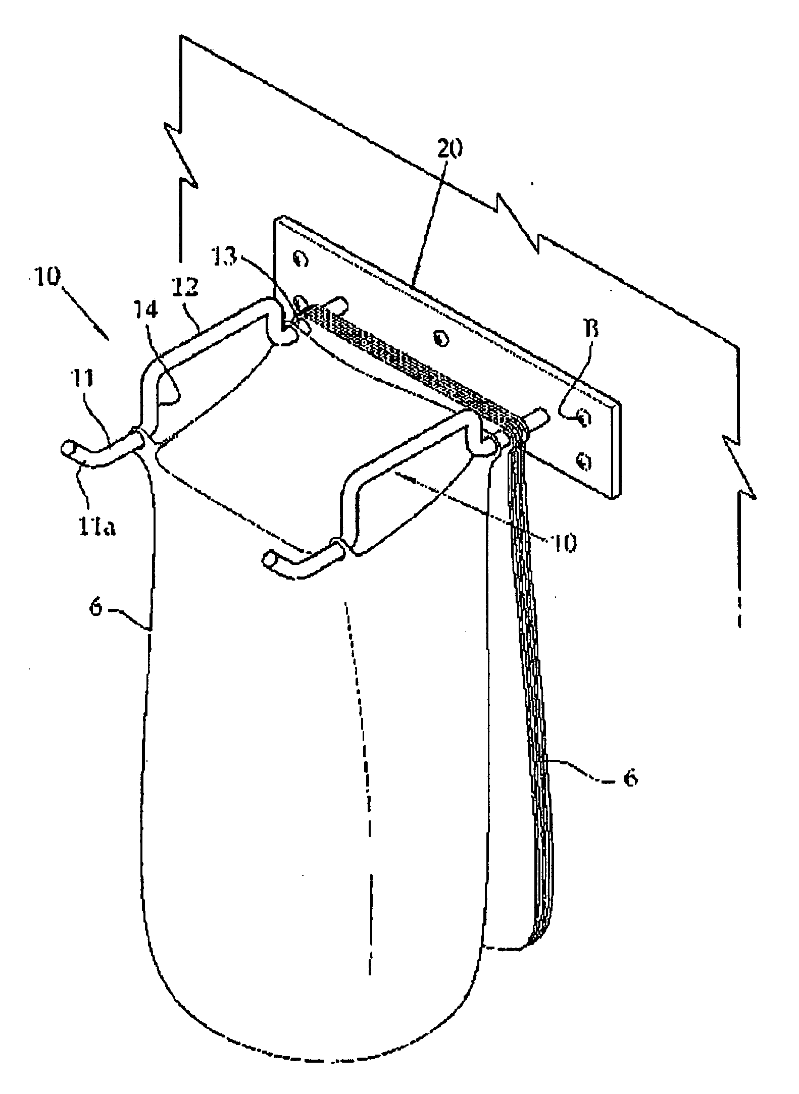 Hanger unit and collecting box with it