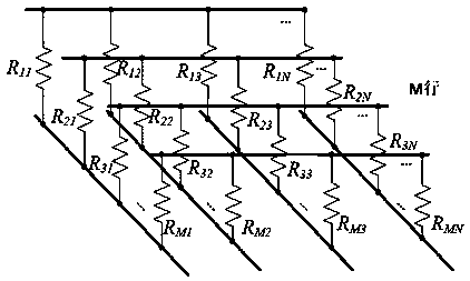 Resistive sensor array test circuit based on two-wire equal-potential method