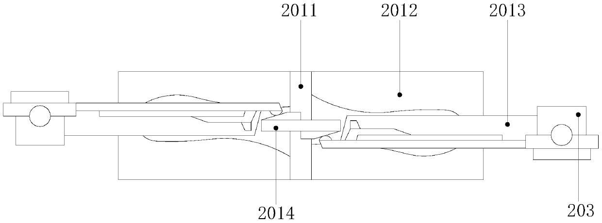 Splicing type cable pre-wiring device adopting two-way magnetic force principle