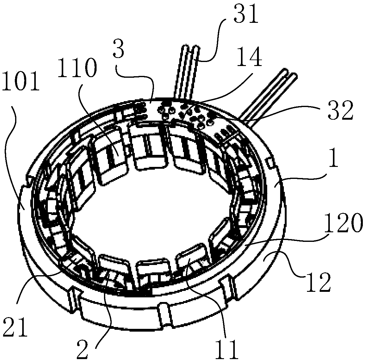 Stator and motor