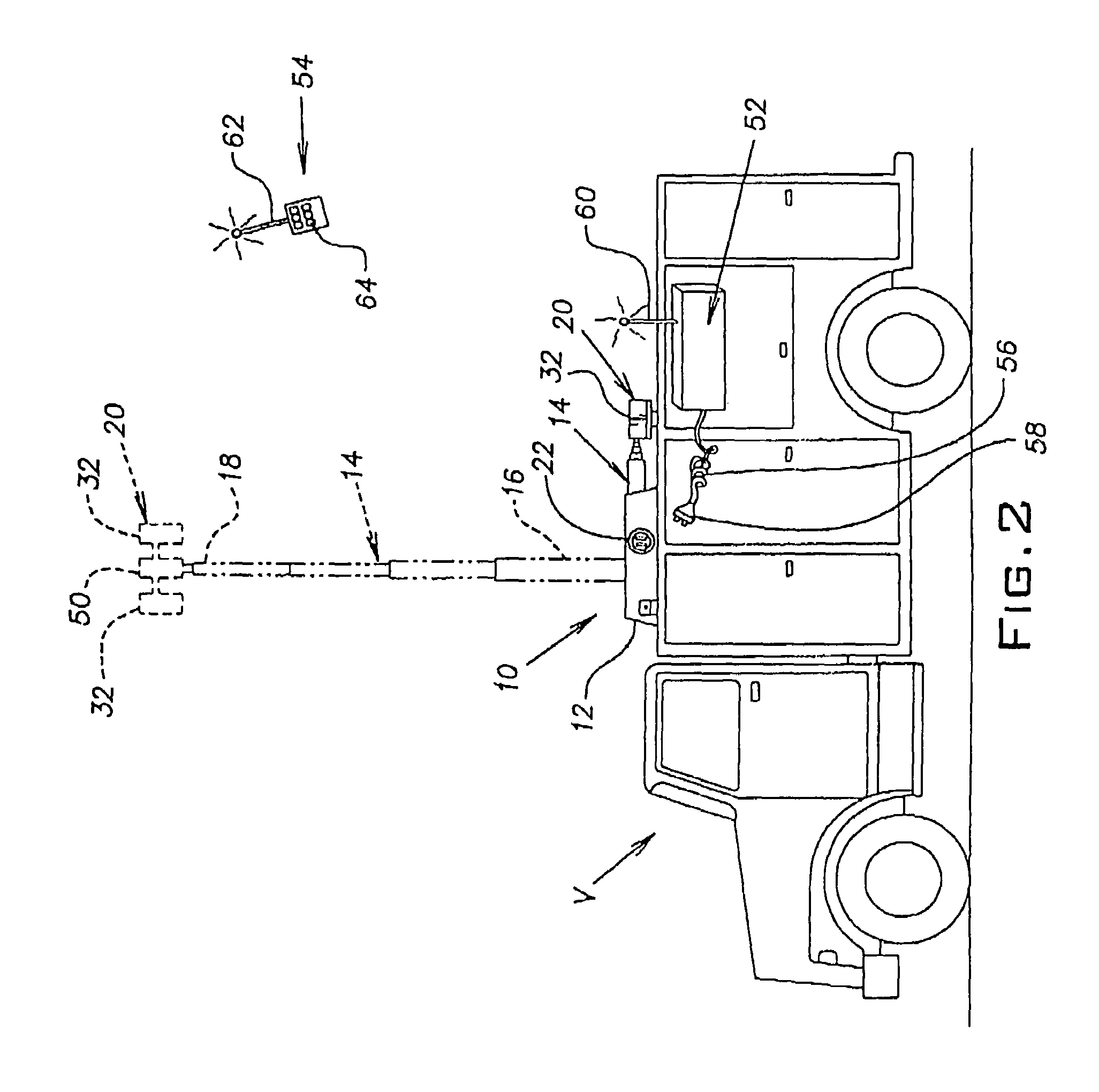 Wireless remote control system for extendable masts