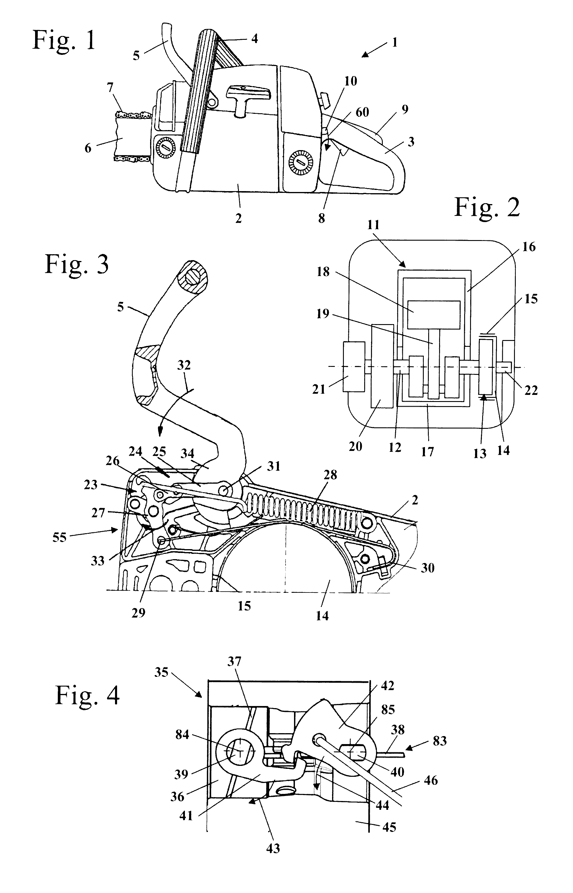 Work apparatus having a braking arrangement