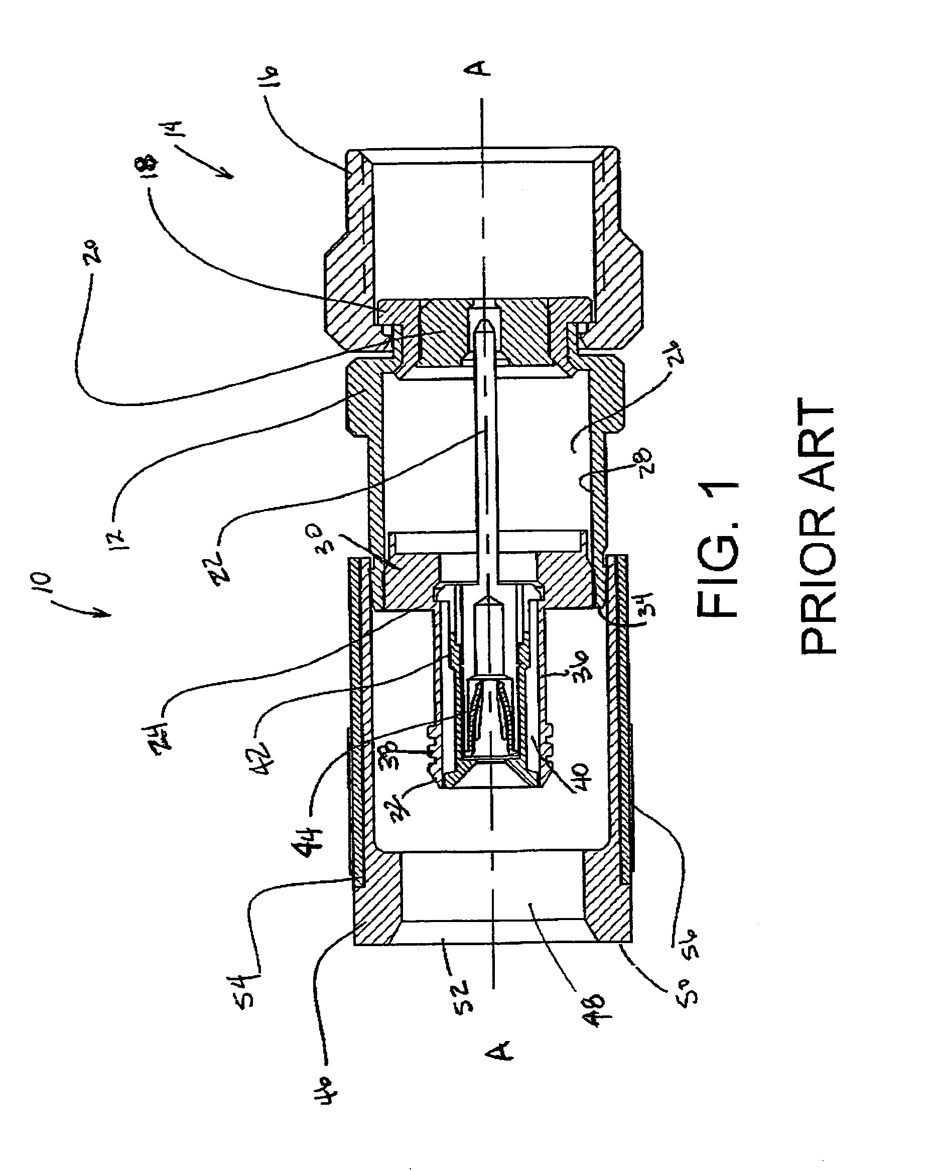 Coaxial cable connector with threaded outer body