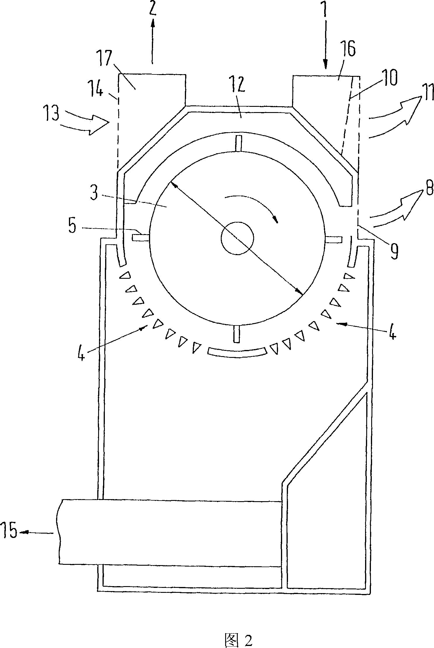 Device for cleaning fiber wadding