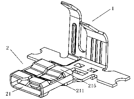 Flag-shaped terminal with square tube