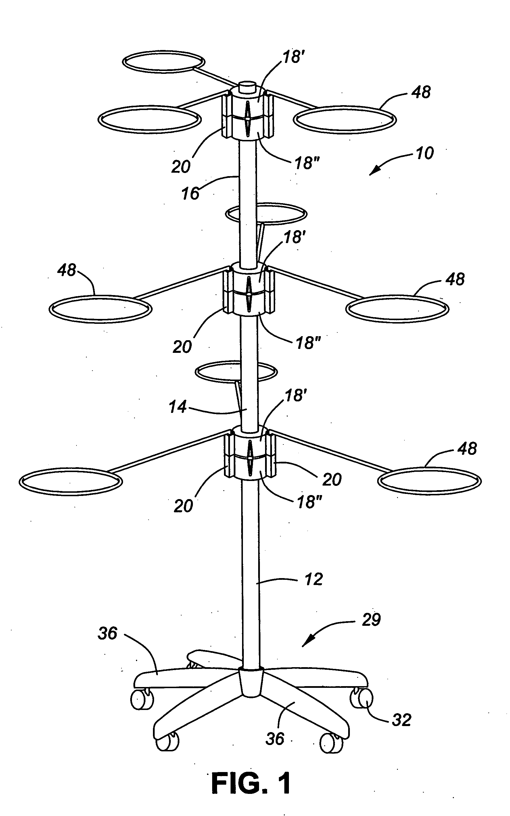 Modular tree-like structure for holding potted plants