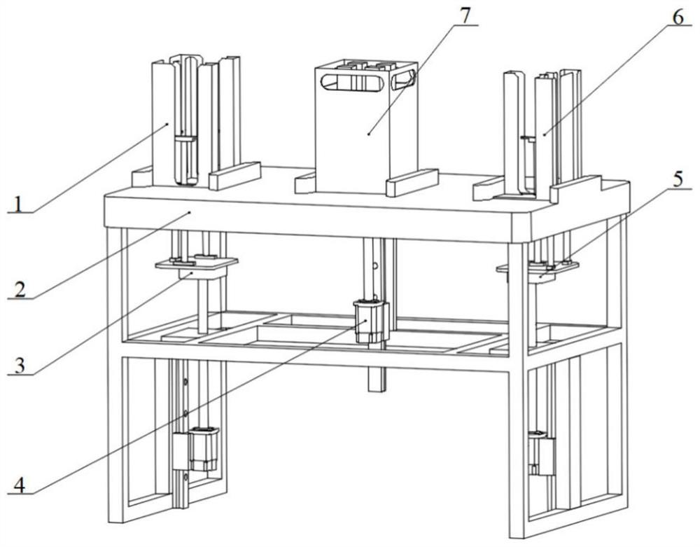 Pushing device for stacking silicon steel sheets of transformer iron core