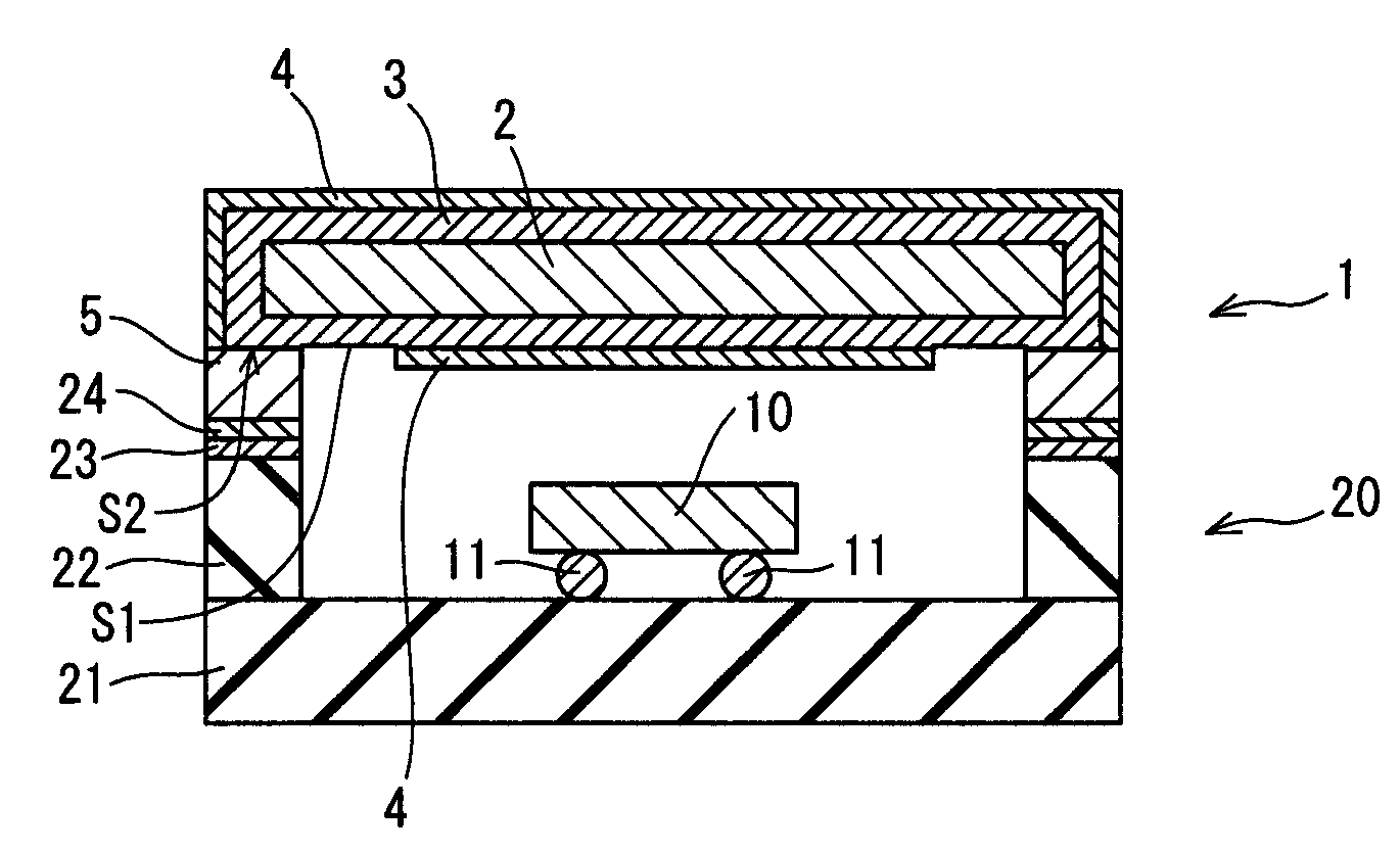 Hermetic sealing cap, electronic component accommodation package, and method for producing hermetic sealing cap