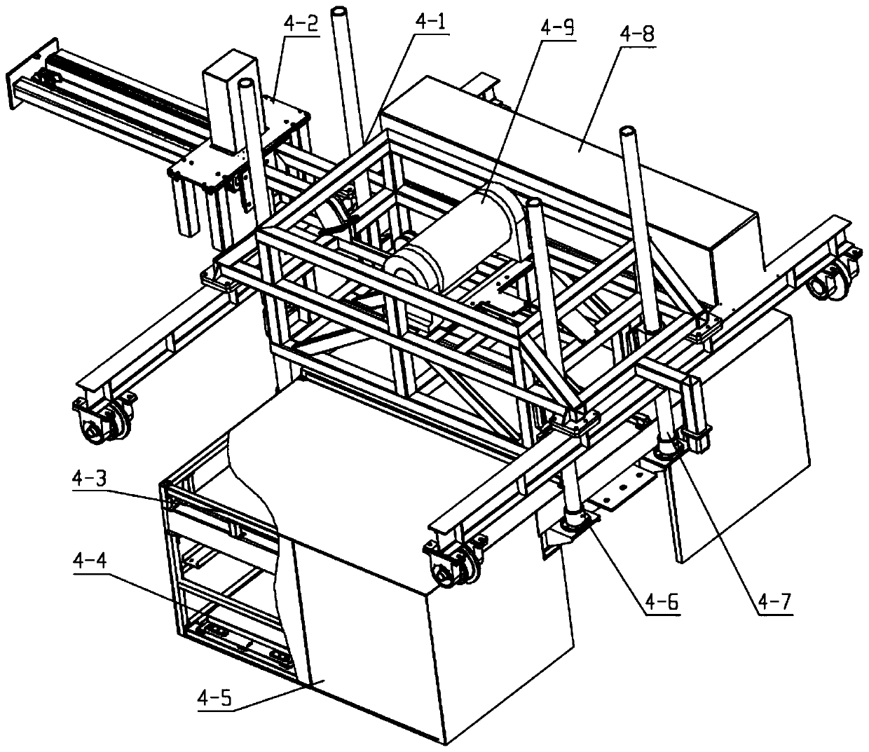 Automatic truck loading device for bagged powder materials