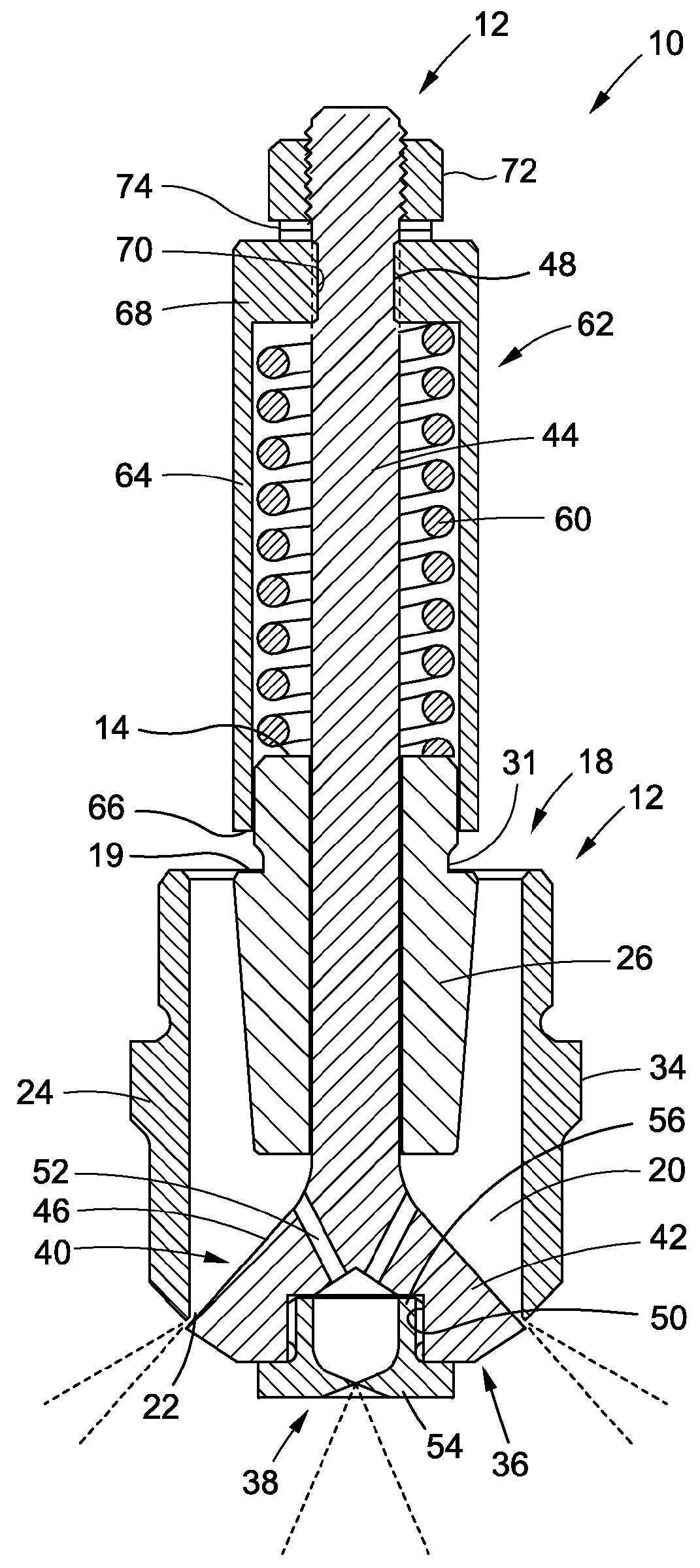 Dual cone spray nozzle assembly for high temperature attemperators