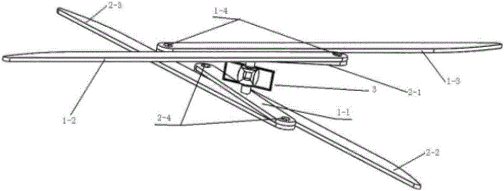 Horizontally folded contra-rotating propeller