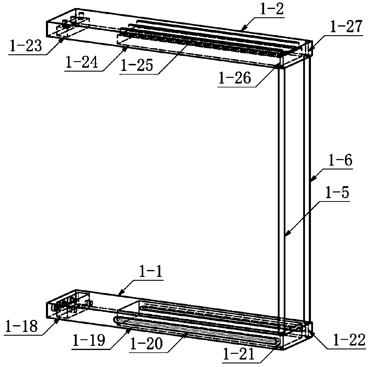 Lifting frame for fast adjustment of to-be-tested area of detonation schlieren