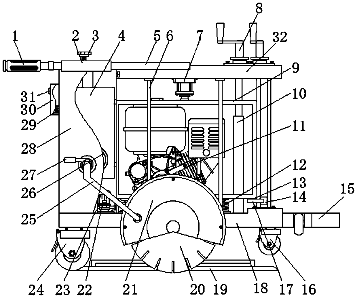 A road circumference manhole cover cutting machine